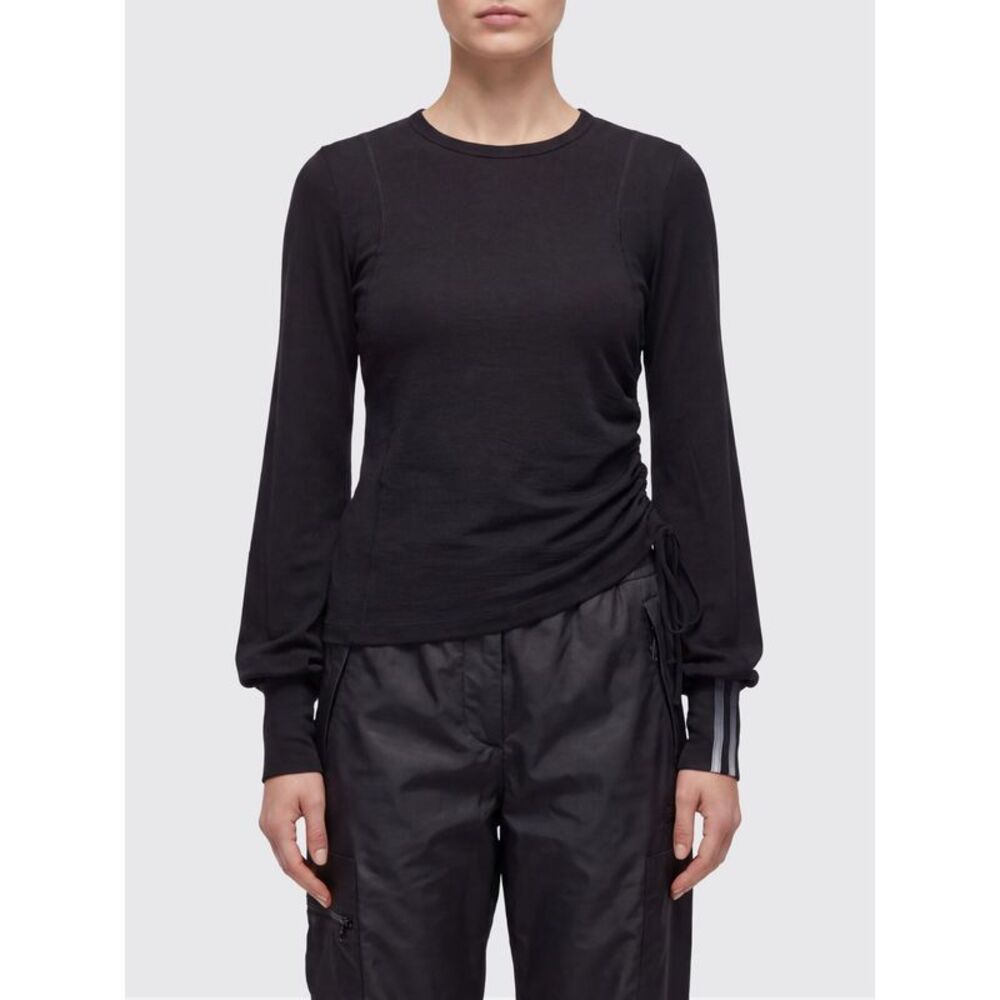Y-3 Women Y-3 Slim Fit Wool Long-Sleeved T-Shirt With 3-Stripes Logo